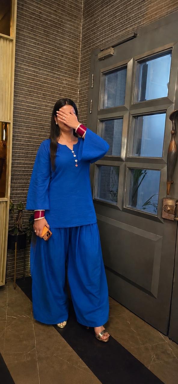 Royal Blue Farshi Salwar Suit Set
