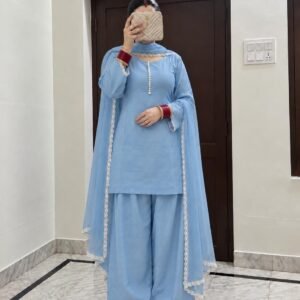 Light Blue Farshi Salwar Suit Set