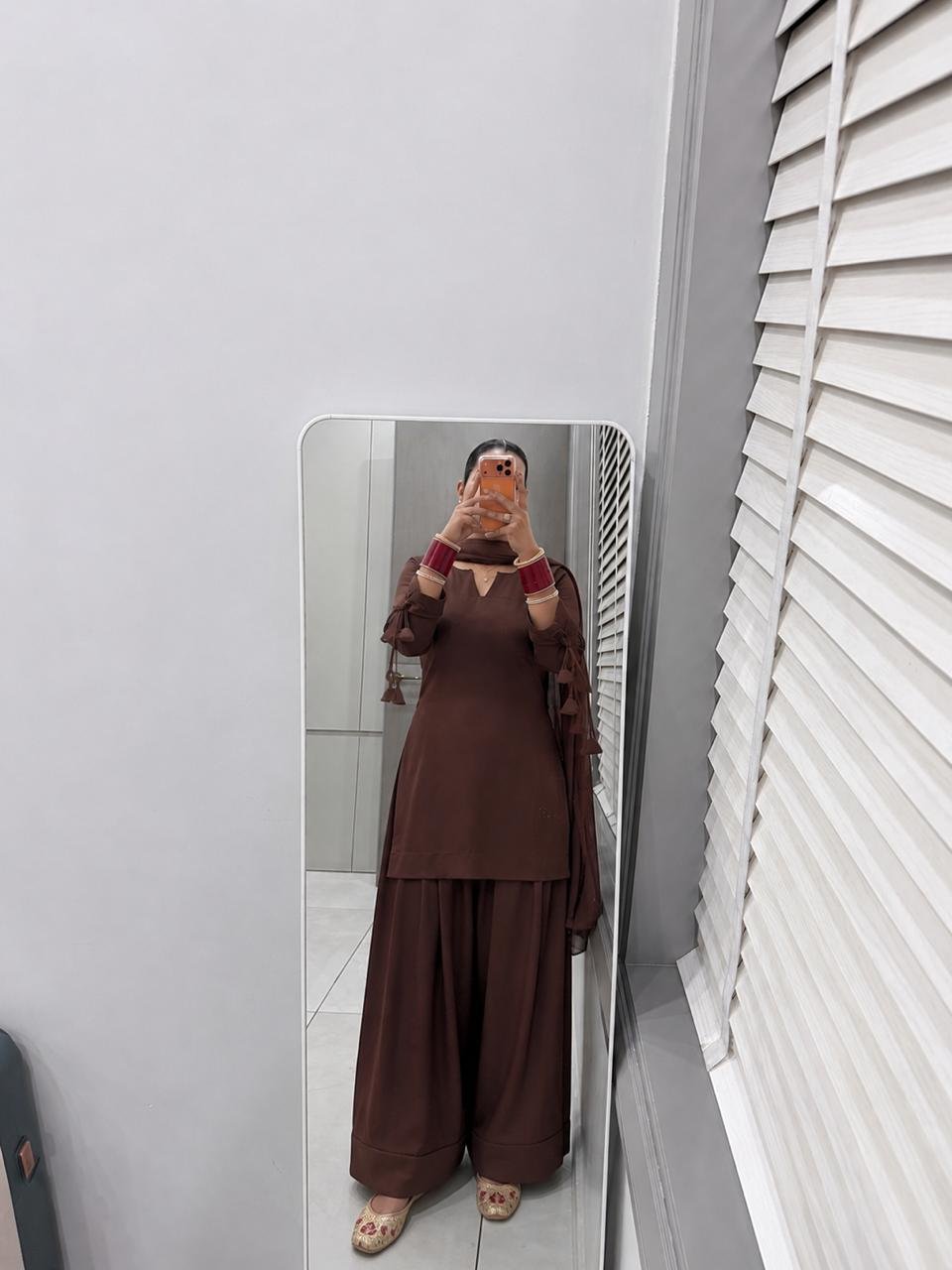 Brown Farshi Salwar Suit Set 2