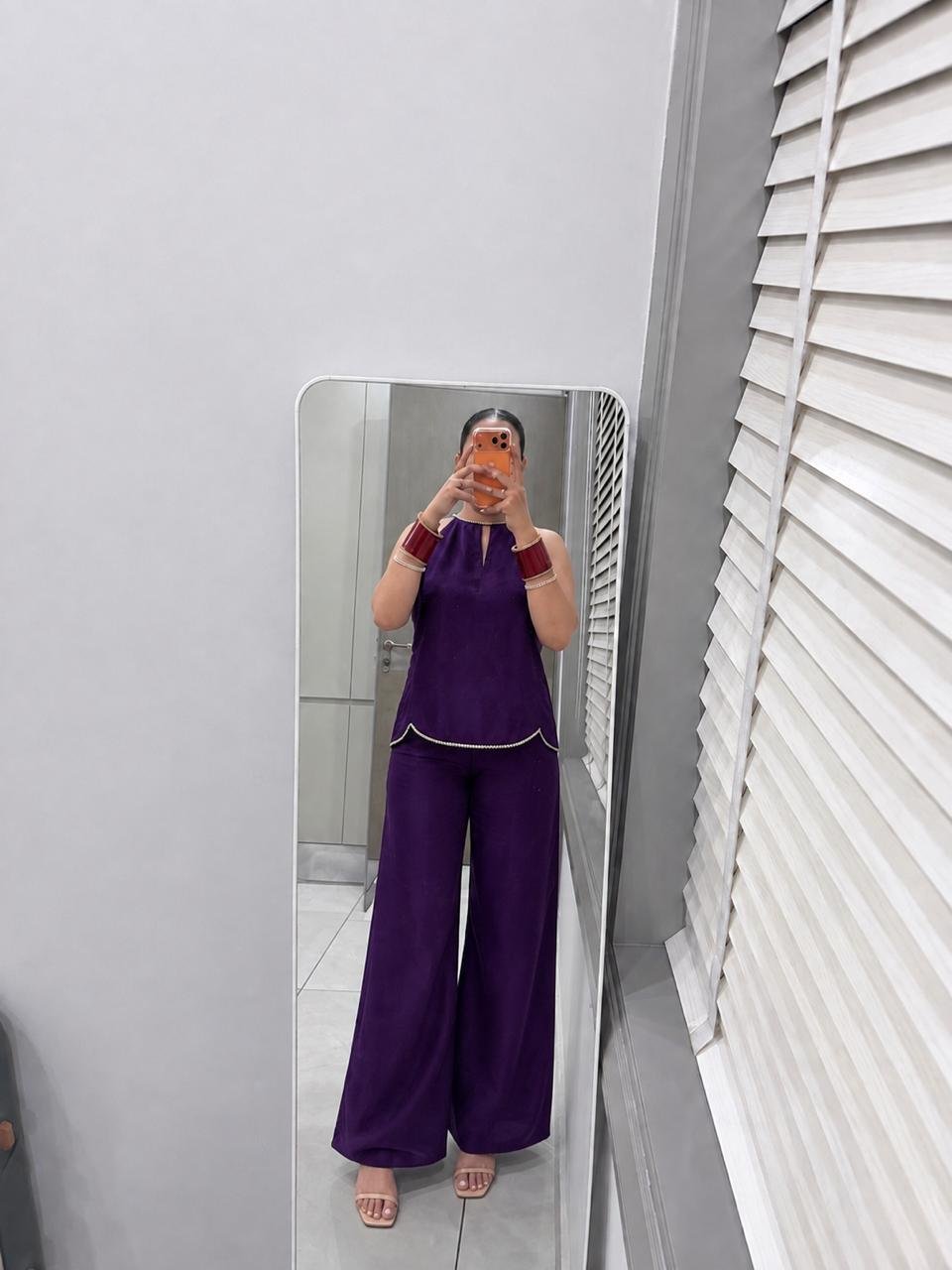 Purple Wide-Leg Co-ord Set